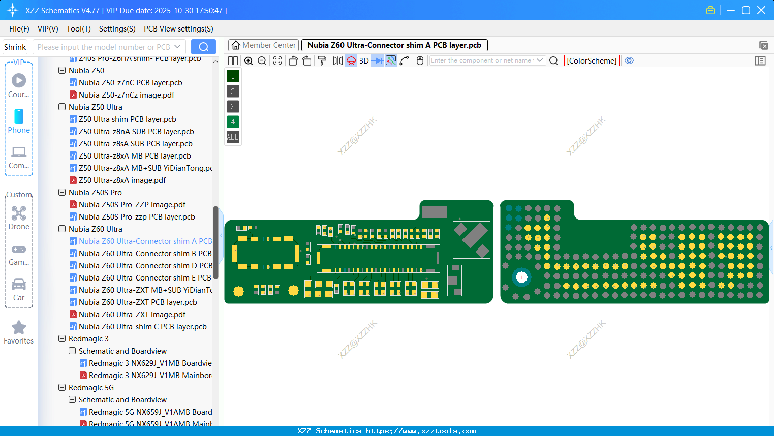 Nubia Z60 Ultra-Connector Shim A PCB Layer